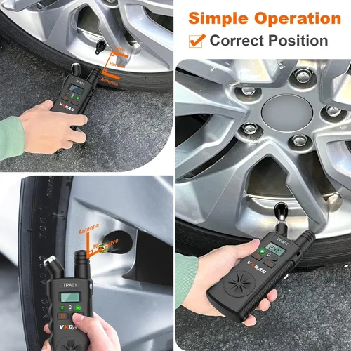 Vista 5 de VXDAS TPA01 Herramienta de aprendizaje TPMS para GM, Medidor de presión de neumáticos digital de 150PSI, Herramienta de activación de sensor