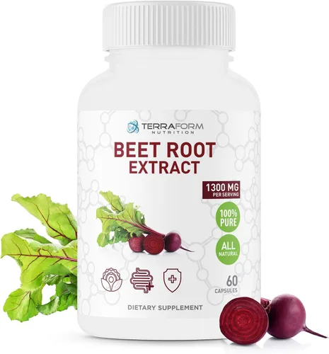 Vista 7 de Extracto de remolacha roja, 1300 mg por porción, suplemento de remolacha en polvo, 60 cápsulas, 1 mes, apto para veganos, fabricado en Estados Unidos