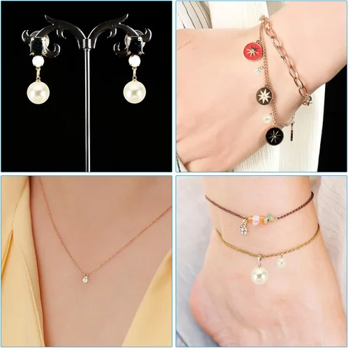 Vista 6 de PATIKIL 150 cuentas de perlas de perlas de imitación de perlas colgantes de bricolaje para hacer joyas, pulseras, aretes, collar