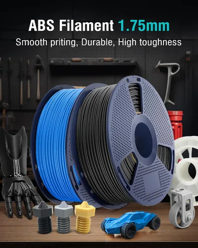 Vista 5 de SUNLU - Filamento ABS para impresora 3D de 1.75 mm, altamente resistente y duradero, resistencia al calor, excelente dureza, compatible con el 99%