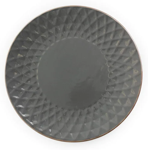 Vista 10 de Elama Round Stoneware Collection - Juego de vajilla de 16 piezas, pizarra y perla