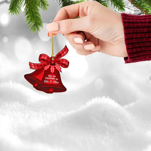 Vista 3 de Adorno de nuestra primera Navidad como el señor y la señora, adornos de primera Navidad para casados, regalos de boda para parejas, regalo
