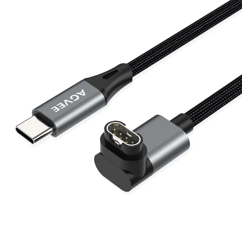 Vista 8 de AGVEE Cargador de reloj Garmin USB-C de 1.5 pies, cable de carga en forma de L Para enfoque, BarkLimiter, D2, Enduro, Epix, Fenix, Precursor