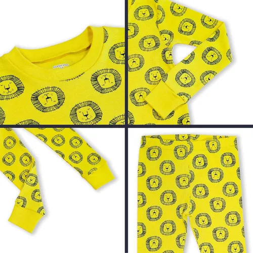 Vista 4 de Conjunto de pijama de algodón de 4 piezas para niños pequeños y niños