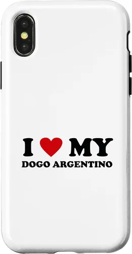 Vista 4 de iPhone 15 I Heart Dog Dad Mom - I Love Dogo Argentino Case