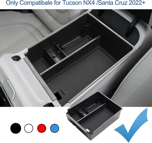 Vista 2 de Organizador de Consola Central Tucson NX4 2022 Compatible con Bandeja de Consola de Camioneta Pickup Santa Cruz 2022 2023, Caja de Reposabrazos