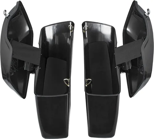 Vista 7 de KUAFU Soporte cromado y alforjas de sillín con cierre de tapa y llave compatible con modelos Harley Davidson Softail 1993-2013 Kit de soporte