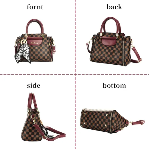 Vista 3 de Bolsos de mano y monedero para mujer, bolso de hombro retro con asa superior