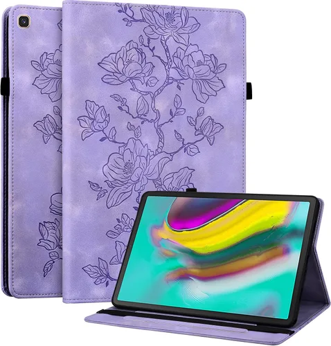 Vista 11 de Funda para Samsung Galaxy Tab S5e 10.5 2019 Modelo SM-T720/T725/T727, funda delgada de piel sintética con soporte multiángulo y soporte