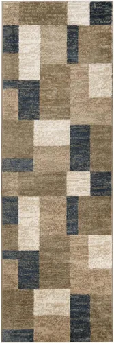Vista 26 de Superior alfombra de área de la colección diseñador Clifton, 8 mm de altura de apilado, con respaldo de yute, diseño geométrico contemporáneo, Beige