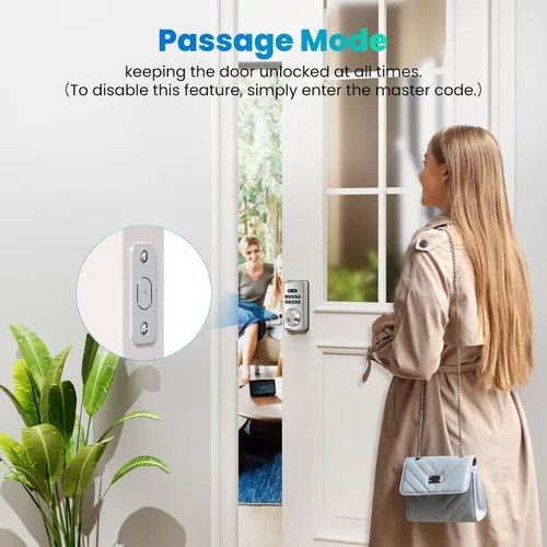Vista 7 de Cerradura de puerta sin llave con teclado, cerrojo de seguridad, cerraduras digitales inteligentes con código, cerradura automática, contraseña
