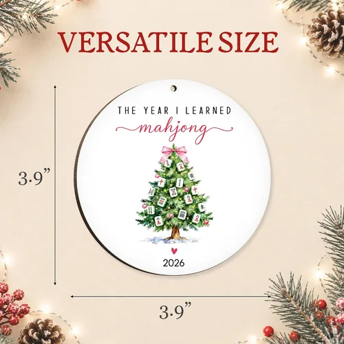 Vista 6 de Mahjong Adornos de Navidad 2026, adorno de Mahjong para árbol de Navidad