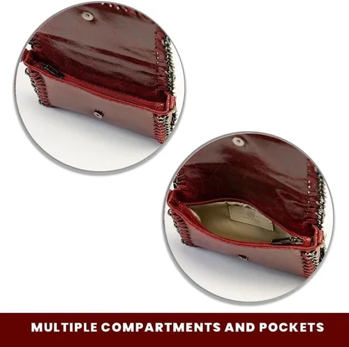 Vista 3 de Bolso bandolera pequeño para mujer con correa desmontable fabricado en Italia.