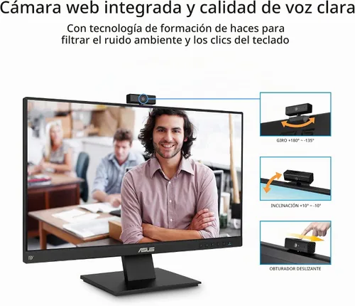 Vista 3 de ASUS BE24EQK - Monitor de computadora de 24 pulgadas, 1080P, cámara web