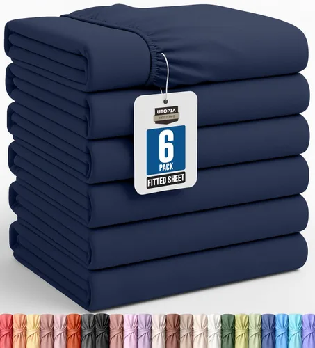 Vista 39 de Utopia Bedding - Paquete a granel de 2 sábanas bajeras ajustadas de microfibra cepillada suave con bolsillos profundos, resistentes al encogimiento