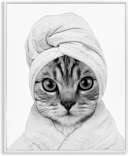 Vista 43 de Lindo conejo bebé en toallas de baño burbujas de jabón' Arte Giclée enmarcado