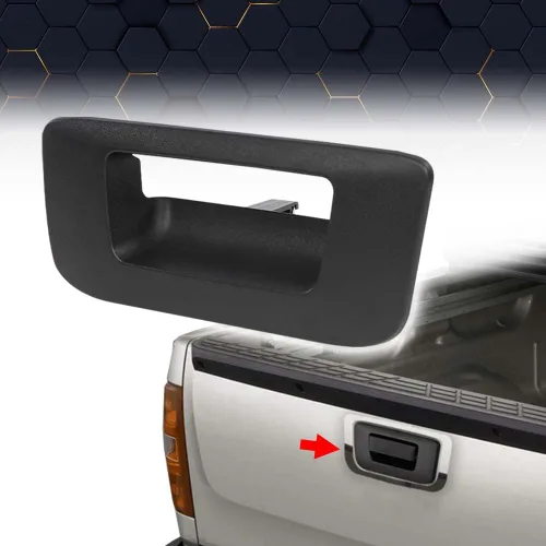 Vista 9 de PIT66 Bisel de manija de puerta trasera negra compatible con Chevy Silverado/GMC Sierra GM1916107 2007 2008 2009 2010 2011 2012 2013 2014