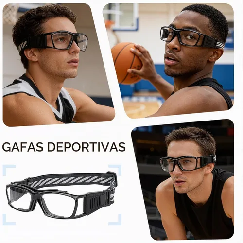 Vista 4 de SooGree Gafas protectoras deportivas para baloncesto para hombres y mujeres Negro