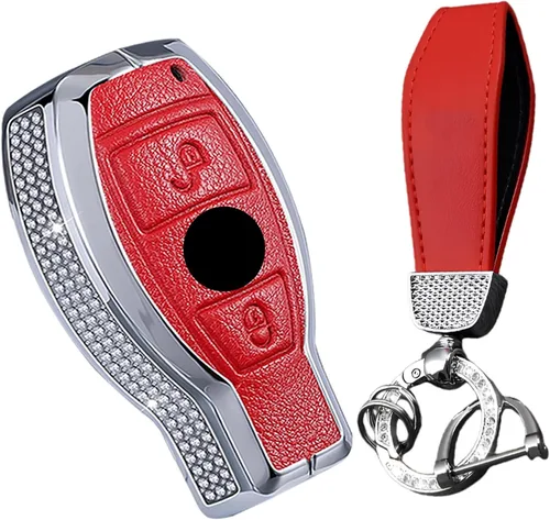 Vista 6 de ontto Funda para llavero de automóvil de 2 botones, de cuero, compatible con Mercedes-Benz A Class B, C, E, S, G, M, V, Clase CLA, GLA, GLC, GLE
