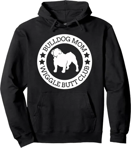 Vista 9 de Bulldog Inglés Mom Wiggle Butt Club Camiseta para mujer Sudadera con capucha Gris asfalto