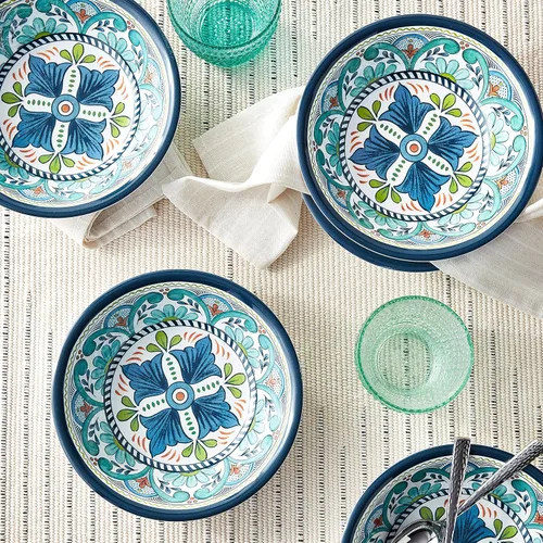 Vista 2 de Certified International Talavera - Cuenco multiusos de melamina, 7.5 x 2 pulgadas, juego de 6, 7.5 x 2 pulgadas, multicolor, 14 onzas