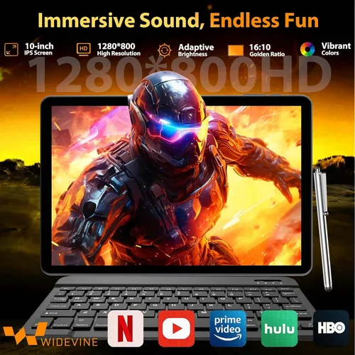 Vista 5 de 2026 Tablet de 10 pulgadas, tableta Android 15 con teclado, 26GB+256GB+2TB Negro
