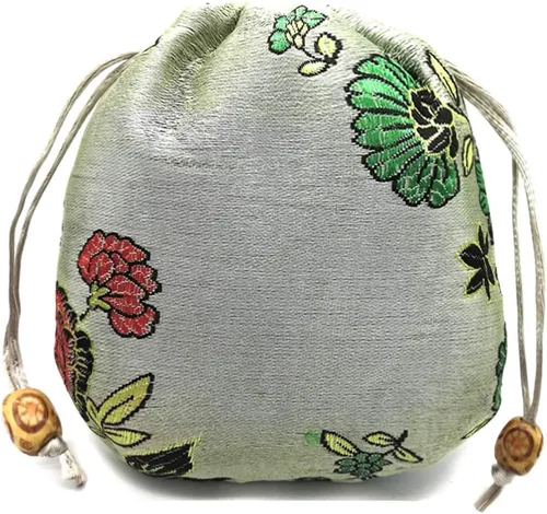 Vista 5 de EAVOQLB Bolsa de brocado de 28 piezas, bolsa de flores de peonía, cordón doble, bolsa de pulsera de joyería con cordón