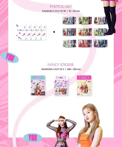 Vista 4 de JYP Twice - Fancy You [Random ver.] (7º Mini álbum) CD+Photobook+5 tarjetas de fotos+pegatina+póster plegado+tarjeta fotográfica extra