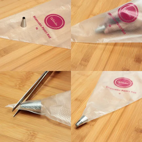 Vista 5 de Webake Bolsa de pastelería desechable de 14 pulgadas para decoración de pasteles, 100 unidades (mediana)