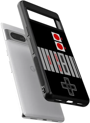 Vista 3 de Funda de goma negra personalizada con controlador de videojuegos retro compatible con Google Pixel 10, 10 Pro, 10 Pro XL, 9a, 9 Pro, Pixel 9, Pixel