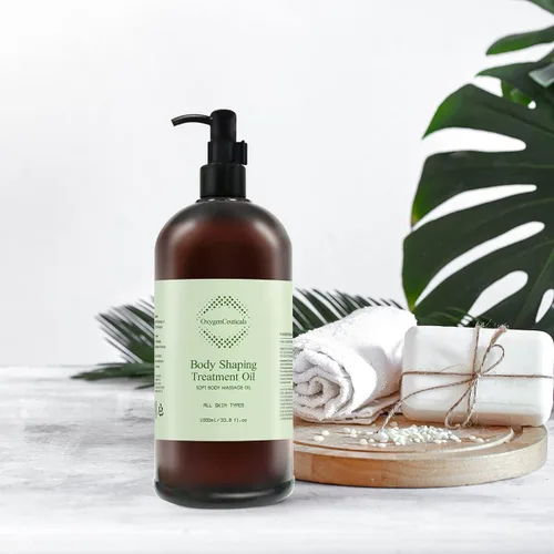 Vista 6 de OxygenCeuticals Aceite de tratamiento para moldear el cuerpo, 33.8 fl oz (33.8 fl oz), aceite profesional de masaje corporal con extractos botánicos