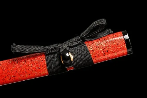Vista 4 de Katana hecha a mano, espada samurái japonesa 1095 de arcilla de acero templado, hoja de afeitar de espiga completa, afilada, regalos para él, espada