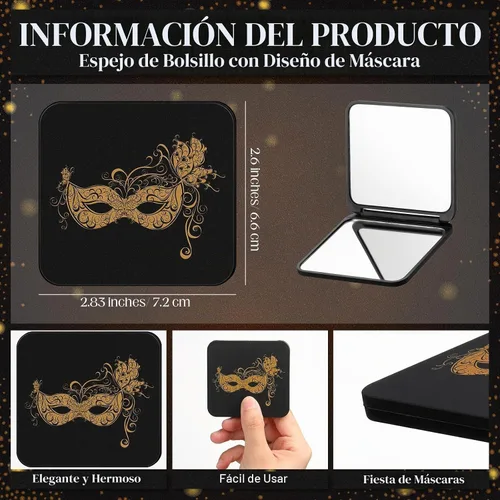 Vista 2 de Briwooody - Juego de 18 bolsas para fiestas de máscaras, espejos, tarjetas