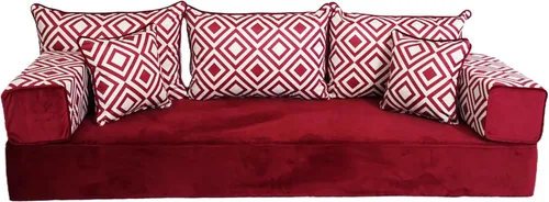 Vista 17 de arabicsofa Sofá de piso turco hecho a mano con almohadas de respaldo, cojines de piso árabes Diwan para sala de estar Negro