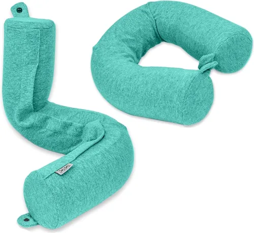 Vista 9 de Dot&Dot Almohada de viaje de espuma viscoelástica para aviones - Almohada de viaje para dormir - Almohada de avión para soporte cervical - Almohada