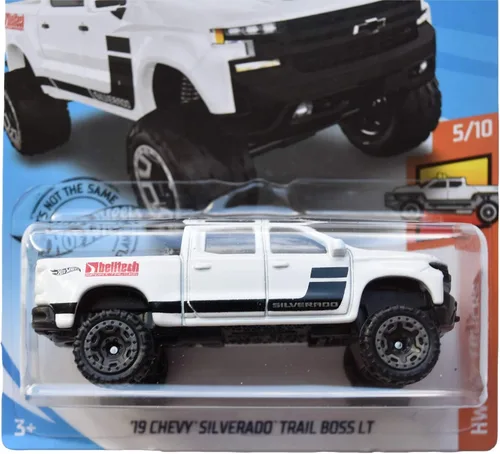 Vista 2 de Hot Wheels Chevy Silverado Trail Boss LT 151/250 '19, color blanco