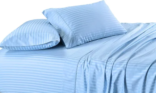 Vista 8 de sheetsnthings Juego de 2 fundas de almohada estándar de 300 hilos beige a rayas, tamaño Queen