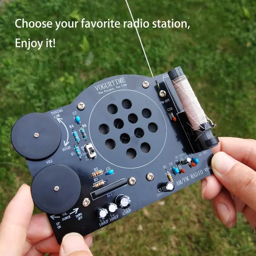 Vista 5 de Kit de radio AM FM Kit de proyecto de soldadura para aprender practicar enseñanza electrónica, gran proyecto STEM y regalo, nueva versión