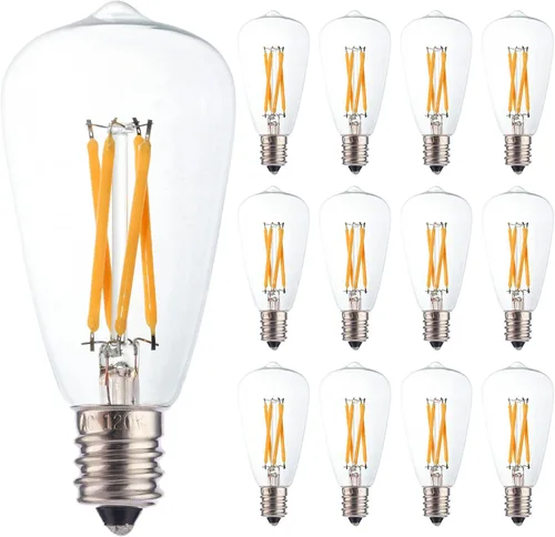 Vista 8 de Paquete de 6 bombillas LED Edison ST38 E12 vintage LED Edison equivalente a 40 W, 10000 horas, 4 W, 2200 K, bombillas de repuesto para lámpara