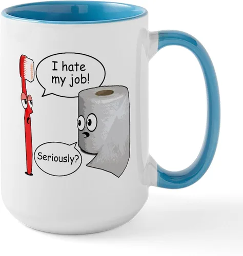 Vista 37 de CafePress Cattitude Funny Cat Saying Taza Grande de Café de Cerámica 15 oz (444 ml)