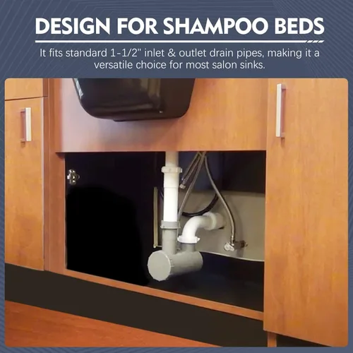 Vista 2 de LukLoy 1 paquete de trampa universal para el cabello de salón para fregadero de champú, cámara de captura de PVC de 1-1/2 pulgadas para fregadero