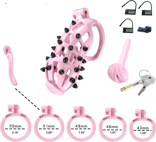 Vista 6 de Jaula de castidad masculina, jaula ligera, dispositivos de castidad de resina, juguete sexual para adultos para hombres, llave de bloqueo, anillos