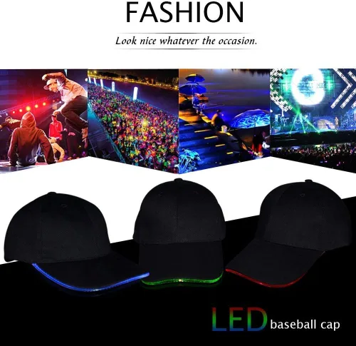 Vista 7 de Gorra de béisbol unisex con luces ultra brillantes, talla única