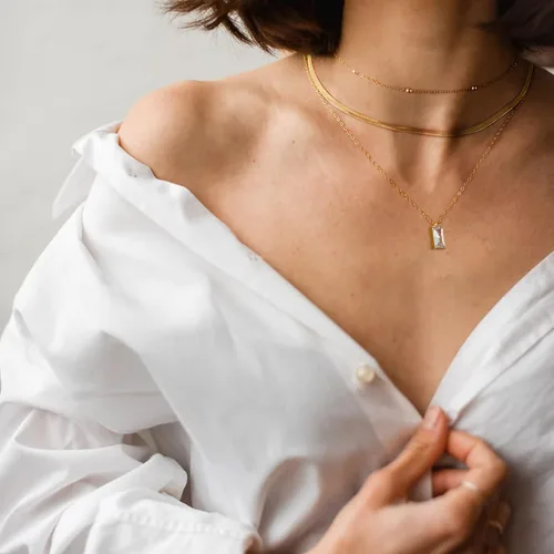 Vista 4 de HAXIYA Gold Necklace Jewelry for Women 18K GoldSilver Plated Snake Chain Necklace Choker Necklaces for Women Girl Gifts