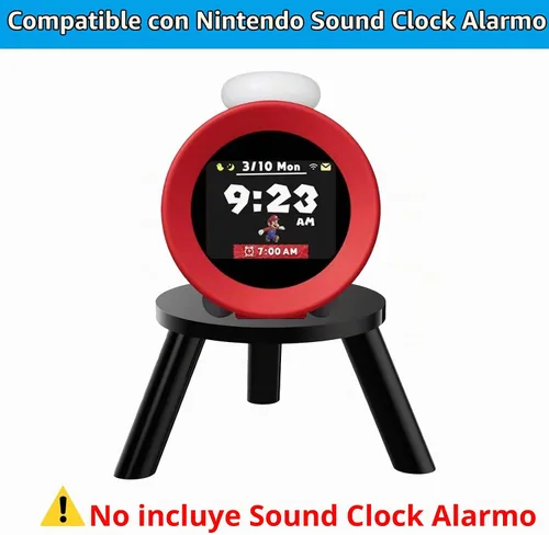 Vista 3 de Soporte de altavoz de escritorio para Echo Spot 2024, Echo Dot, Echo Glow, HomePod mini y Sonos Era 100, alarma de reloj de sonido Nintendo, soporte