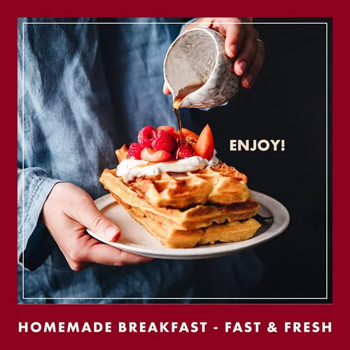 Vista 6 de Classique Fare mezcla para preparar waffles belgas - Hace gofres, tortitas, muffins y crepes ligeros y crujientes - Funciona con máquina de gofres