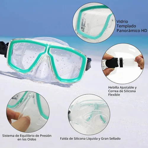 Vista 4 de Snorkeling Gear for Adults with Bag Anti-Fog Snorkel Sets for Travel