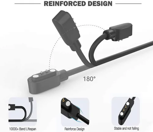 Vista 5 de Paquete de 2 cargadores compatibles con KALINCO P22, cable de carga USB de repuesto para reloj inteligente de 2 pies