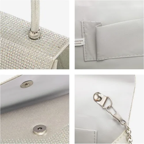 Vista 45 de Dasein Bolso de noche para mujer, embragues de fiesta, bolsos de boda, cóctel, baile de graduación, bolsos con purpurina esmerilada