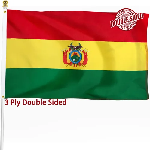 Vista 15 de Bandera de Nicaragua de 3 x 5 pies para exteriores, bandera nacional nicaragüense, bandera nacional nicaragüense, doble cara de 3 capas de poliéster